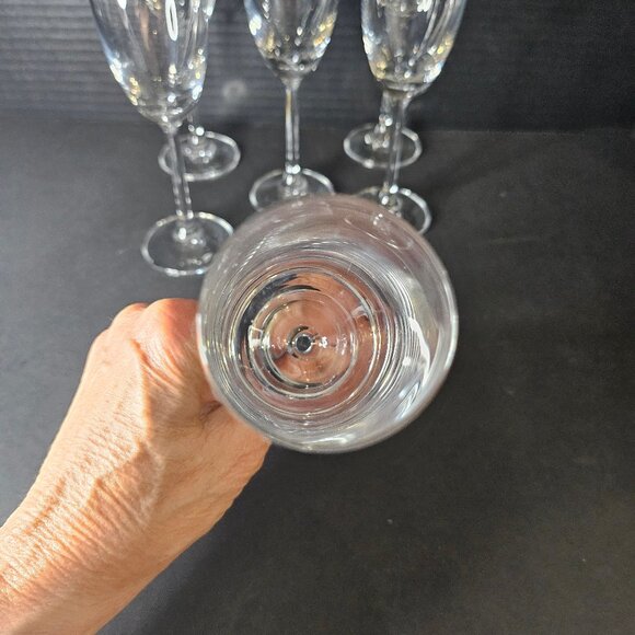 Krosno Poland Elegant Stemmed Flute Wine Champagne Glasses Set of 6 NIB - Picture 6 of 11
